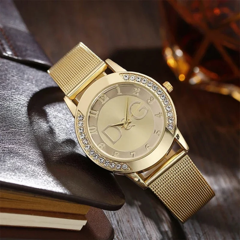 Luxus Marke frauen uhren Mit Diamanten Einfache Digitale Design Damen Quarzuhr Casual Gold Mesh Gürtel Frauen Uhr Strap