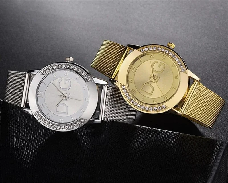 Luxus Marke frauen uhren Mit Diamanten Einfache Digitale Design Damen Quarzuhr Casual Gold Mesh Gürtel Frauen Uhr Strap
