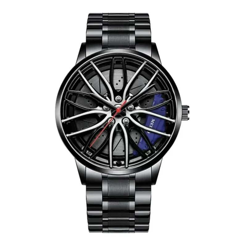 Mode Männer Sport Uhren 3d Auto Rad Edelstahl Band Armbanduhr herren Quarzuhr herren Uhren