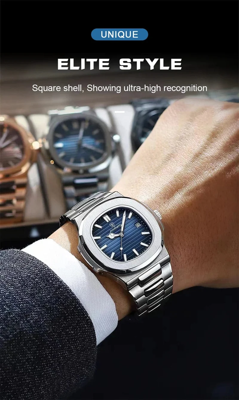 POEDAGAR Casual Business Uhr Männer Luxus Uhr Automatische Uhren Herren Wasserdicht Mode Quarz Armbanduhren Reloj Hombre 613