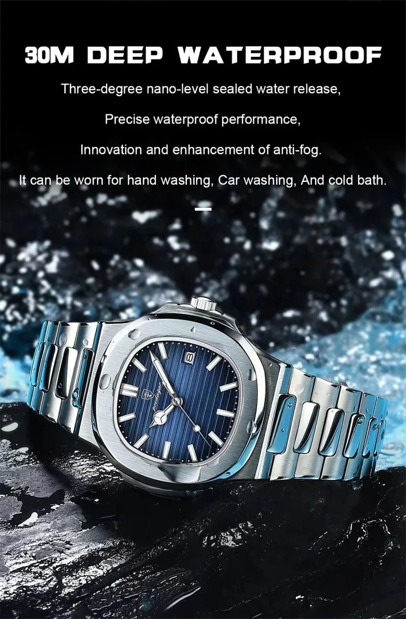 POEDAGAR Casual Business Uhr Männer Luxus Uhr Automatische Uhren Herren Wasserdicht Mode Quarz Armbanduhren Reloj Hombre 613