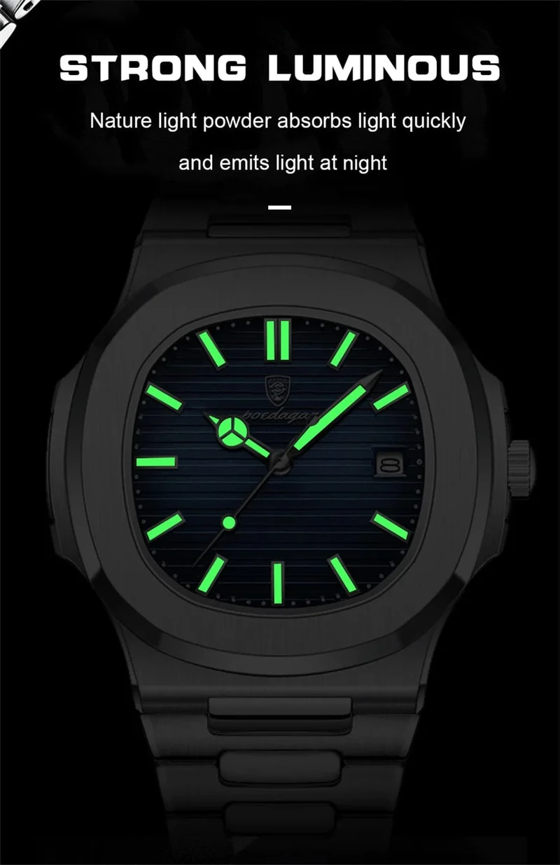 POEDAGAR Casual Business Uhr Männer Luxus Uhr Automatische Uhren Herren Wasserdicht Mode Quarz Armbanduhren Reloj Hombre 613