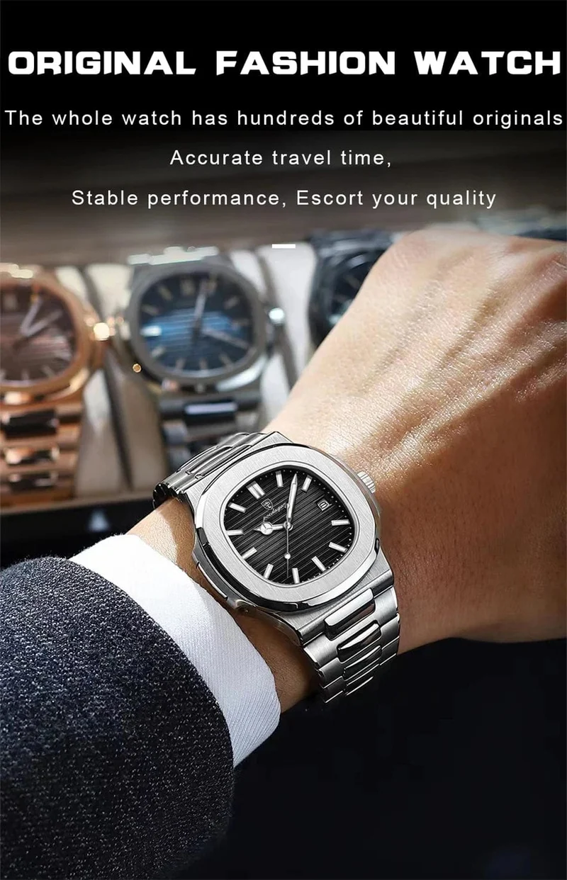 POEDAGAR Casual Business Uhr Männer Luxus Uhr Automatische Uhren Herren Wasserdicht Mode Quarz Armbanduhren Reloj Hombre 613