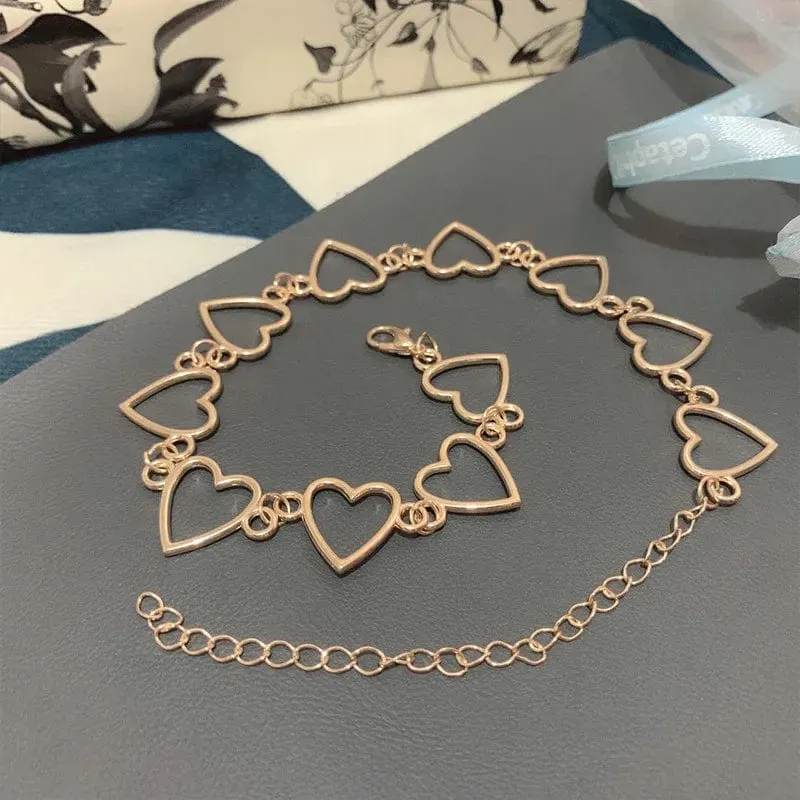 Neue Hohl Koreanische Süße Liebe Herz Halsband Halskette Erklärung Freundin Geschenk Nette Bicolor Halskette Schmuck Collier Femme 2023