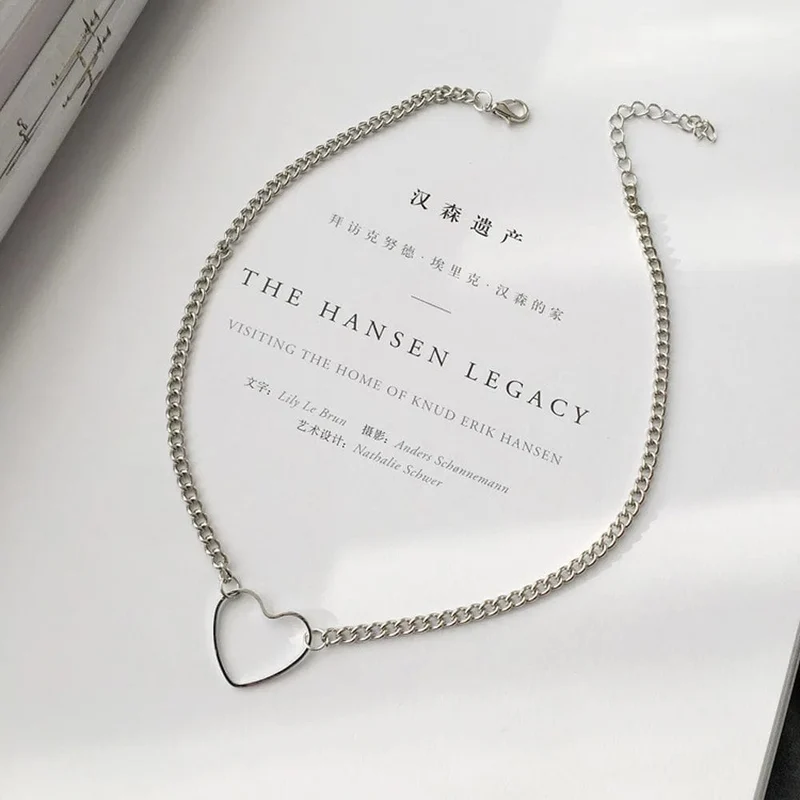 Neue Hohl Koreanische Süße Liebe Herz Halsband Halskette Erklärung Freundin Geschenk Nette Bicolor Halskette Schmuck Collier Femme 2023