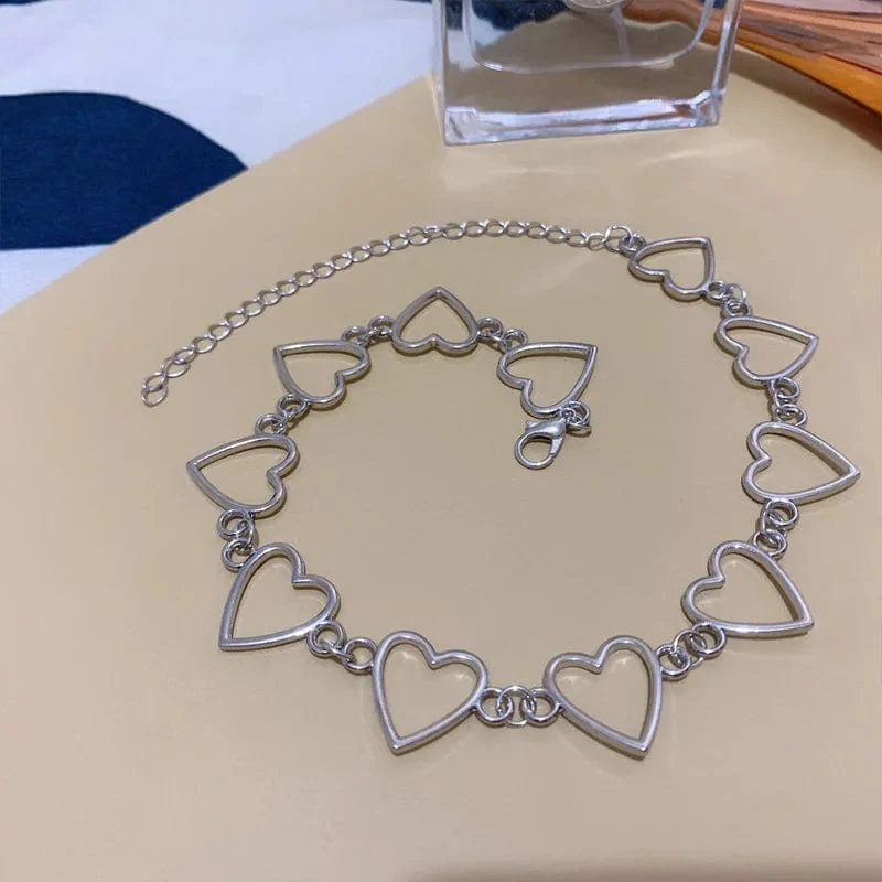 Neue Hohl Koreanische Süße Liebe Herz Halsband Halskette Erklärung Freundin Geschenk Nette Bicolor Halskette Schmuck Collier Femme 2023