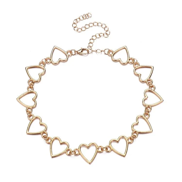 Neue Hohl Koreanische Süße Liebe Herz Halsband Halskette Erklärung Freundin Geschenk Nette Bicolor Halskette Schmuck Collier Femme 2023