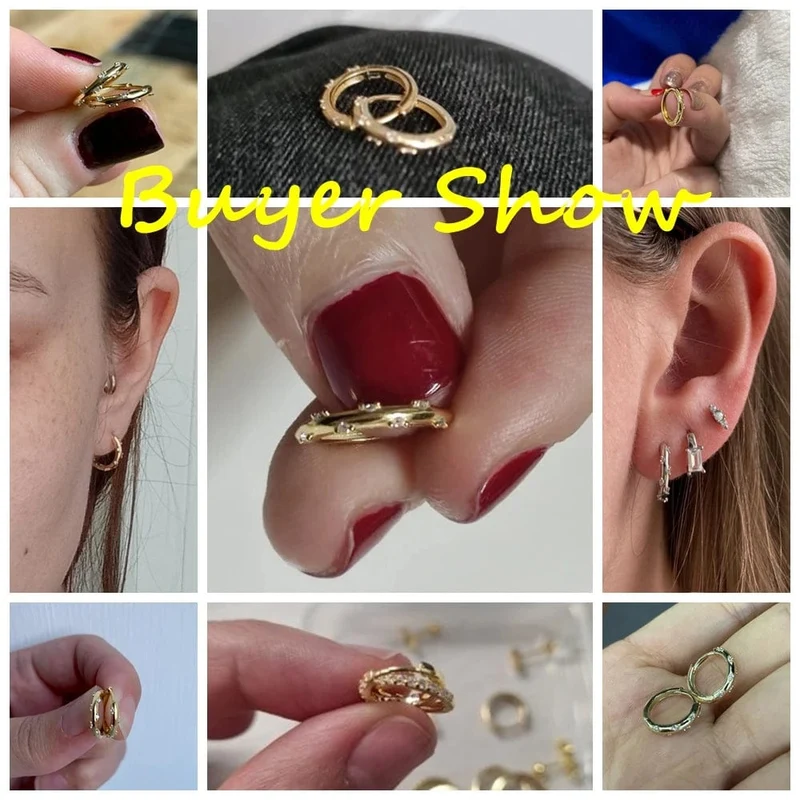 CANNER Creolen aus 925er Sterlingsilber, glänzend, goldfarben, winzige Knorpelpiercings, kleine Huggie-Ohrringe, edles Schmuckzubehör