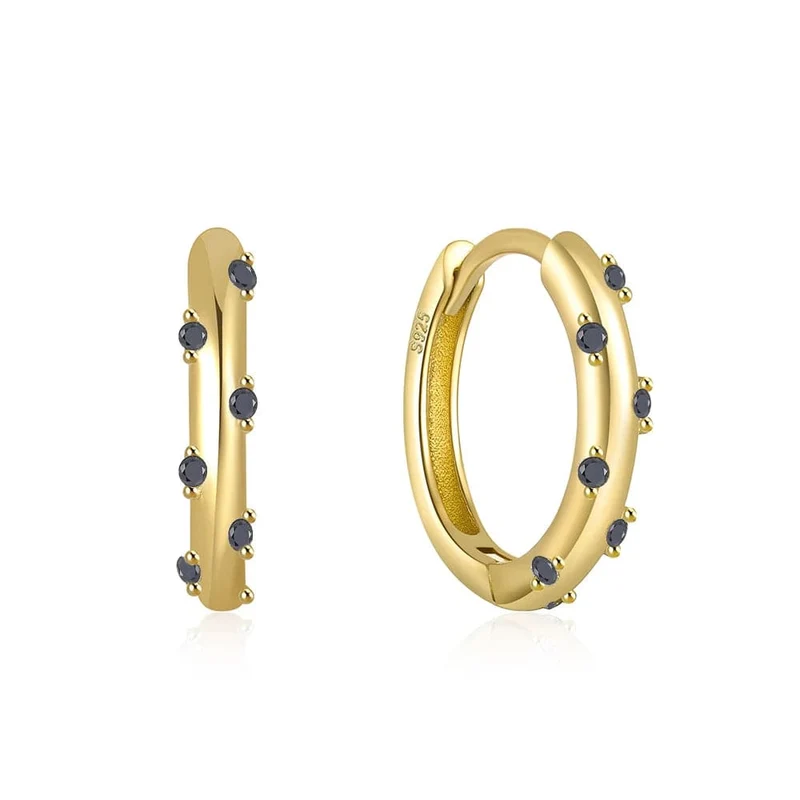 CANNER Creolen aus 925er Sterlingsilber, glänzend, goldfarben, winzige Knorpelpiercings, kleine Huggie-Ohrringe, edles Schmuckzubehör