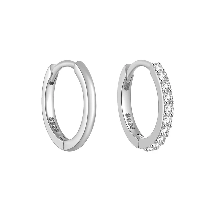 CANNER Creolen aus 925er Sterlingsilber, glänzend, goldfarben, winzige Knorpelpiercings, kleine Huggie-Ohrringe, edles Schmuckzubehör