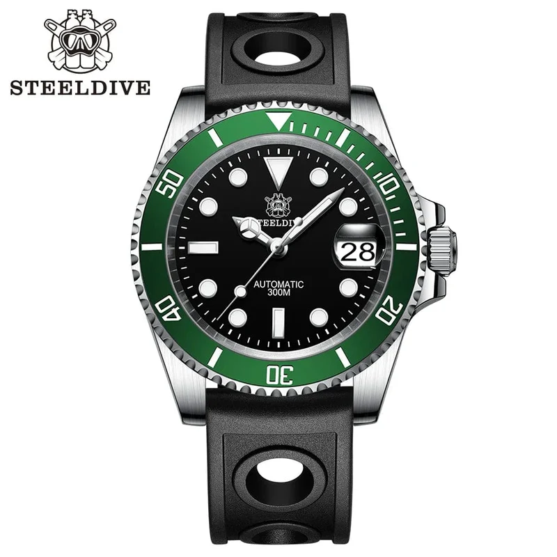 STEELDIVE Neue Farbgebung Klassische Water Ghost SD1953 Schweizer BGW9 Leuchtendes NH35-Uhrwerk 30Bar Wasserdichte mechanische Armbanduhr