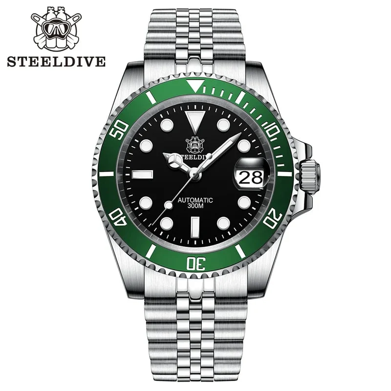 STEELDIVE Neue Farbgebung Klassische Water Ghost SD1953 Schweizer BGW9 Leuchtendes NH35-Uhrwerk 30Bar Wasserdichte mechanische Armbanduhr