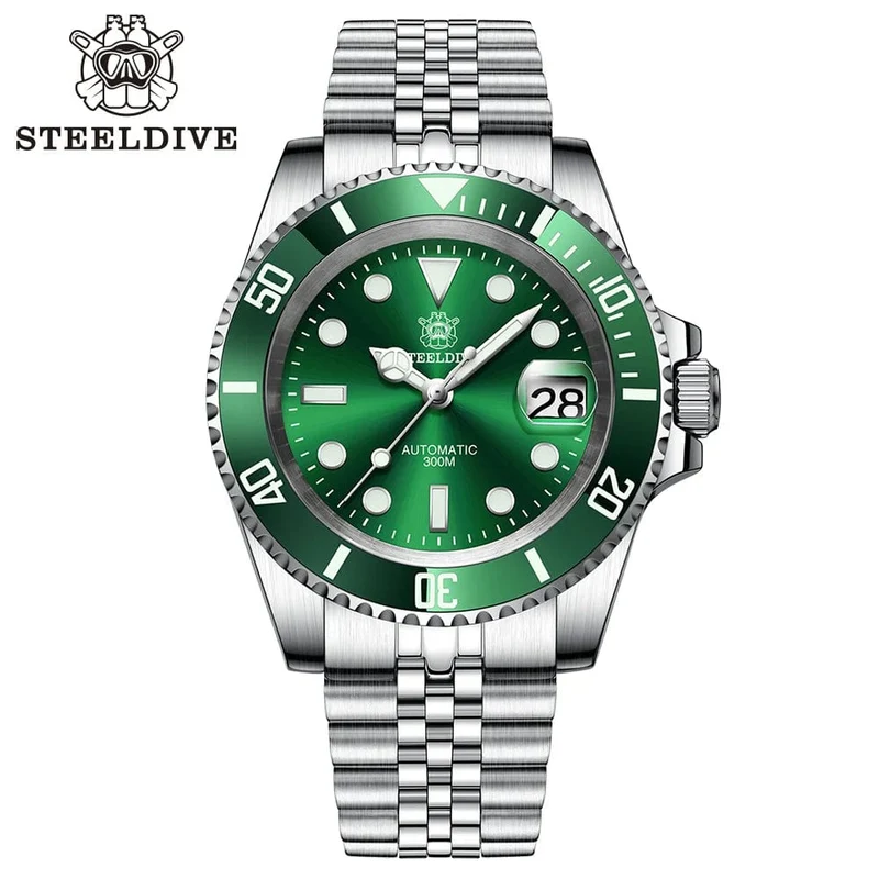 STEELDIVE Neue Farbgebung Klassische Water Ghost SD1953 Schweizer BGW9 Leuchtendes NH35-Uhrwerk 30Bar Wasserdichte mechanische Armbanduhr