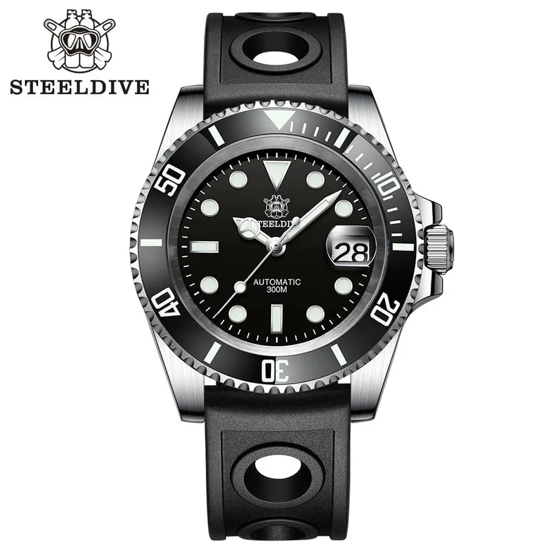 STEELDIVE Neue Farbgebung Klassische Water Ghost SD1953 Schweizer BGW9 Leuchtendes NH35-Uhrwerk 30Bar Wasserdichte mechanische Armbanduhr