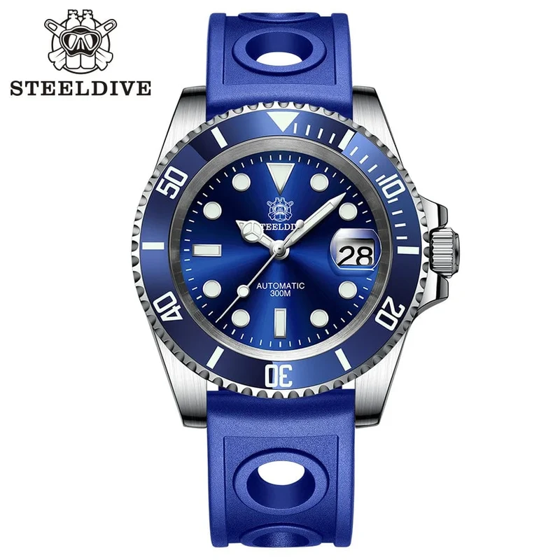 STEELDIVE Neue Farbgebung Klassische Water Ghost SD1953 Schweizer BGW9 Leuchtendes NH35-Uhrwerk 30Bar Wasserdichte mechanische Armbanduhr