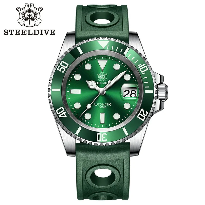 STEELDIVE Neue Farbgebung Klassische Water Ghost SD1953 Schweizer BGW9 Leuchtendes NH35-Uhrwerk 30Bar Wasserdichte mechanische Armbanduhr