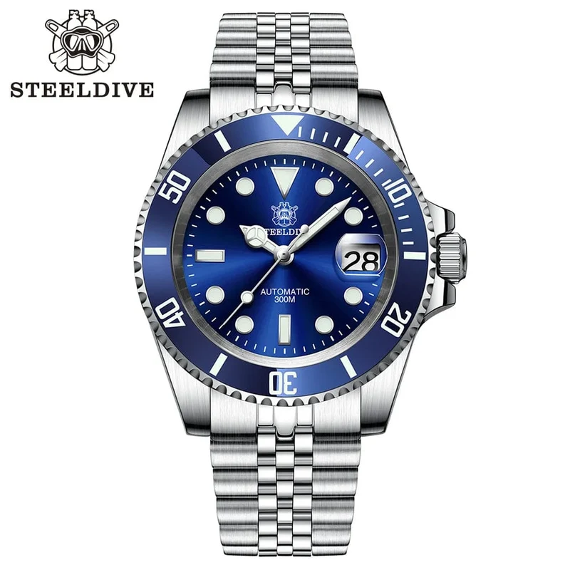 STEELDIVE Neue Farbgebung Klassische Water Ghost SD1953 Schweizer BGW9 Leuchtendes NH35-Uhrwerk 30Bar Wasserdichte mechanische Armbanduhr