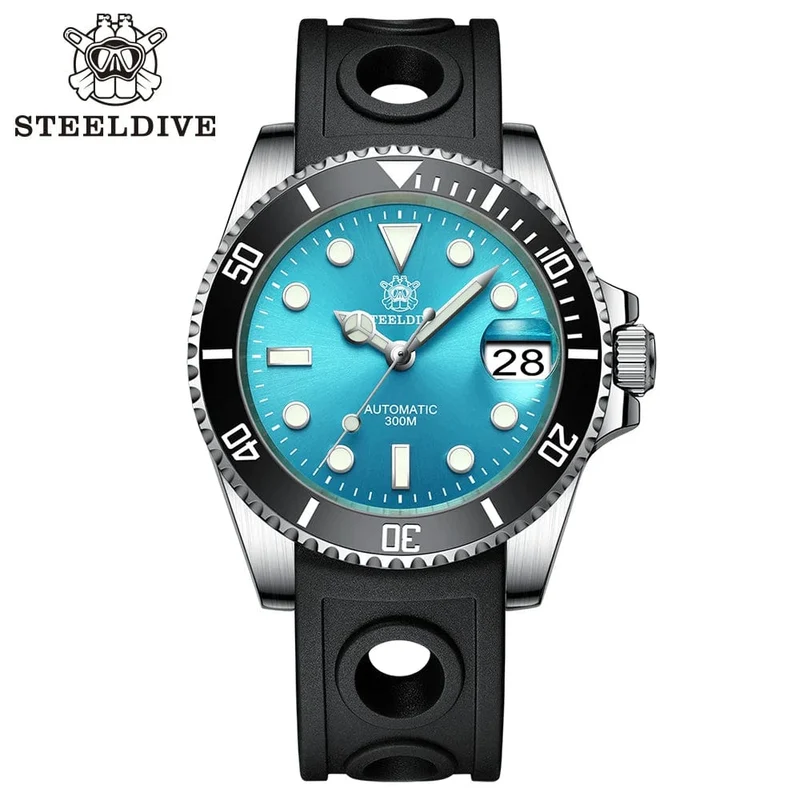 STEELDIVE Neue Farbgebung Klassische Water Ghost SD1953 Schweizer BGW9 Leuchtendes NH35-Uhrwerk 30Bar Wasserdichte mechanische Armbanduhr