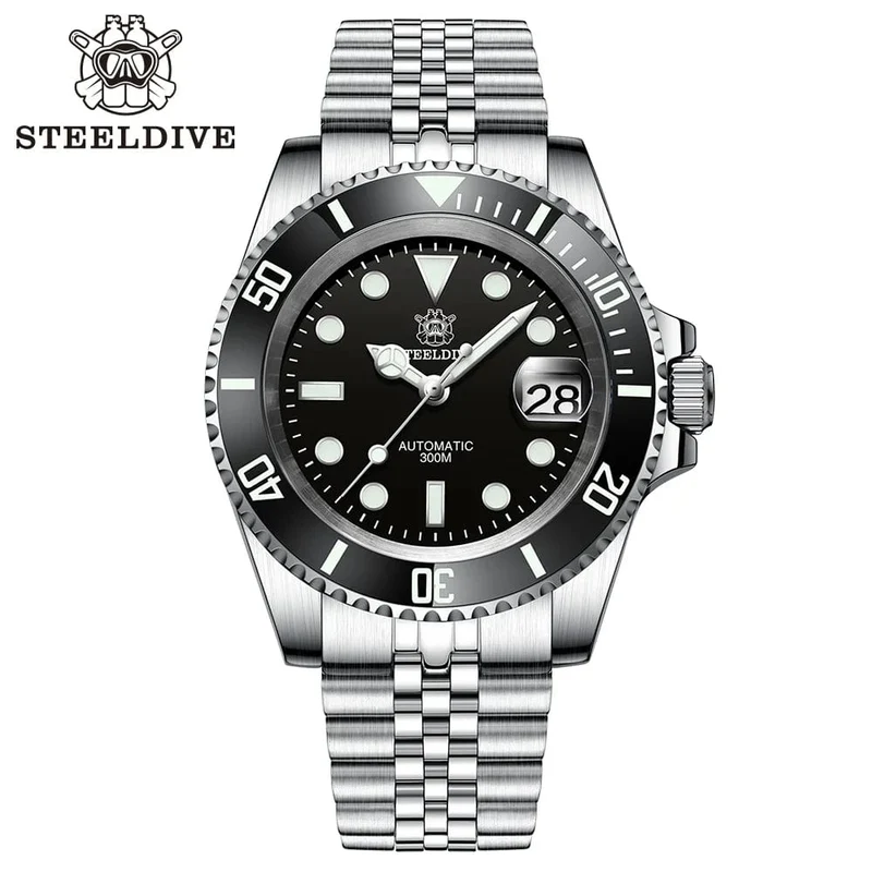 STEELDIVE Neue Farbgebung Klassische Water Ghost SD1953 Schweizer BGW9 Leuchtendes NH35-Uhrwerk 30Bar Wasserdichte mechanische Armbanduhr