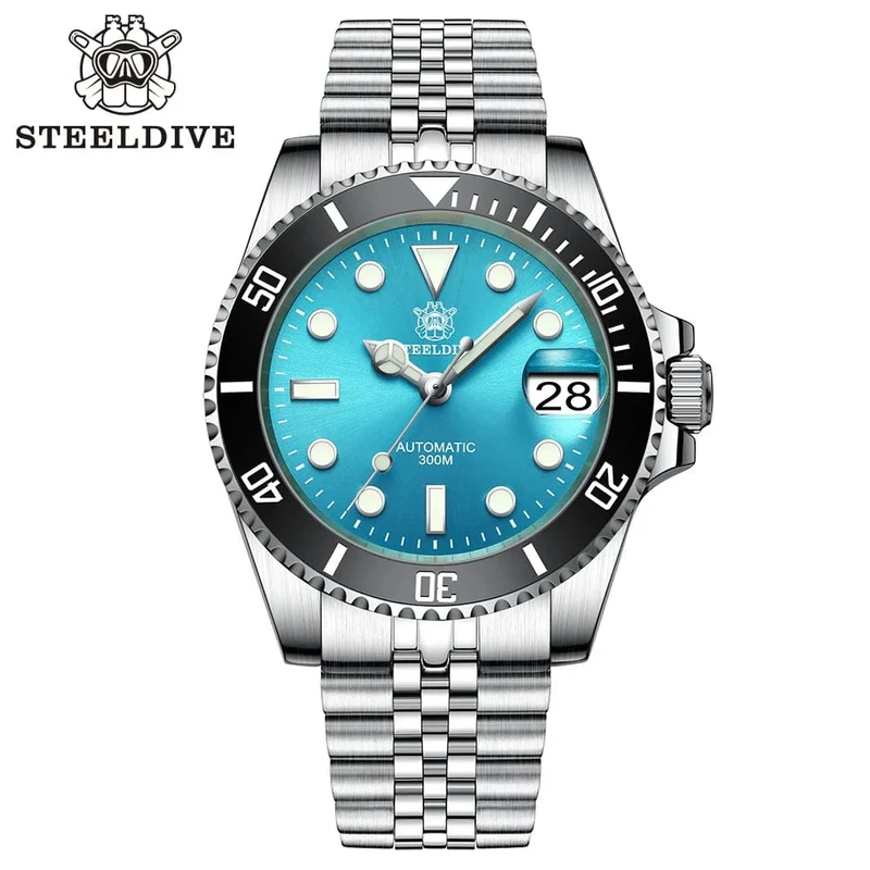 STEELDIVE Neue Farbgebung Klassische Water Ghost SD1953 Schweizer BGW9 Leuchtendes NH35-Uhrwerk 30Bar Wasserdichte mechanische Armbanduhr