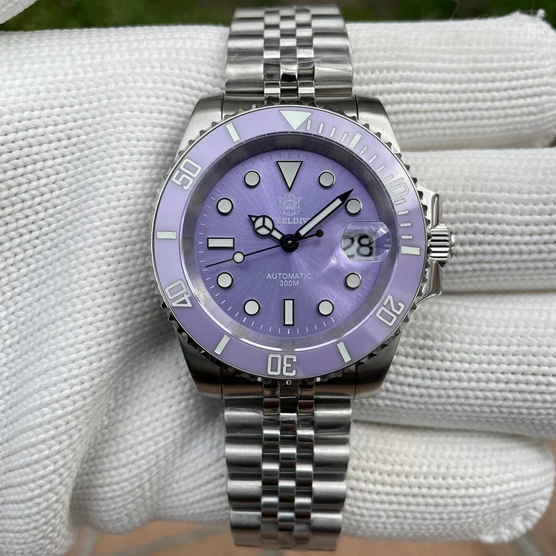 STEELDIVE Neue Farbgebung Klassische Water Ghost SD1953 Schweizer BGW9 Leuchtendes NH35-Uhrwerk 30Bar Wasserdichte mechanische Armbanduhr