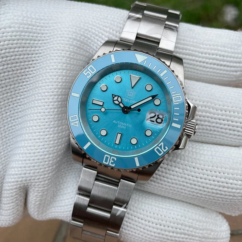 STEELDIVE Neue Farbgebung Klassische Water Ghost SD1953 Schweizer BGW9 Leuchtendes NH35-Uhrwerk 30Bar Wasserdichte mechanische Armbanduhr