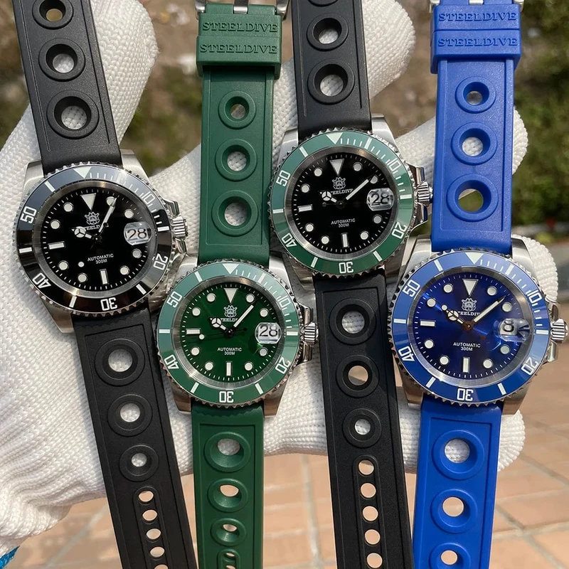 STEELDIVE Neue Farbgebung Klassische Water Ghost SD1953 Schweizer BGW9 Leuchtendes NH35-Uhrwerk 30Bar Wasserdichte mechanische Armbanduhr