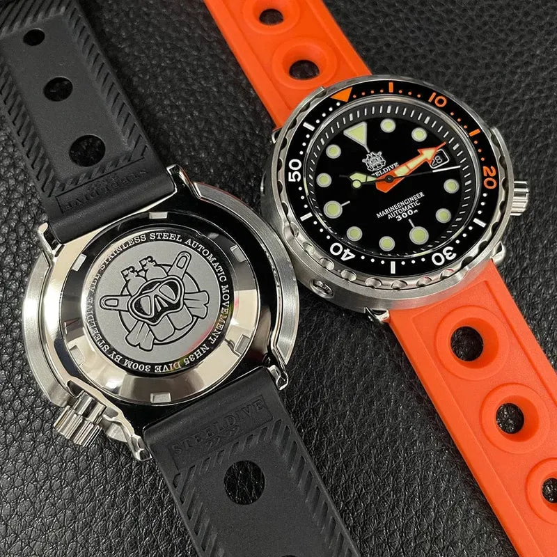 STEELDIVE SD1975C Klassische mechanische Uhr für Männer, mehrfarbig, leuchtend, 30 Bar, wasserdicht, NH35-Uhrwerk, Taucher-Thunfisch-Saphirspiegel