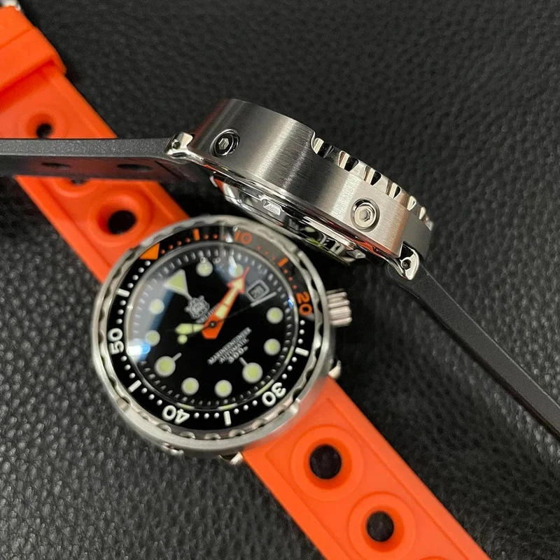 STEELDIVE SD1975C Klassische mechanische Uhr für Männer, mehrfarbig, leuchtend, 30 Bar, wasserdicht, NH35-Uhrwerk, Taucher-Thunfisch-Saphirspiegel