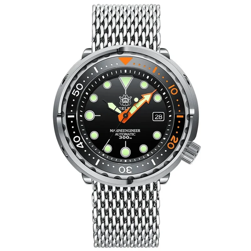 STEELDIVE SD1975C Klassische mechanische Uhr für Männer, mehrfarbig, leuchtend, 30 Bar, wasserdicht, NH35-Uhrwerk, Taucher-Thunfisch-Saphirspiegel
