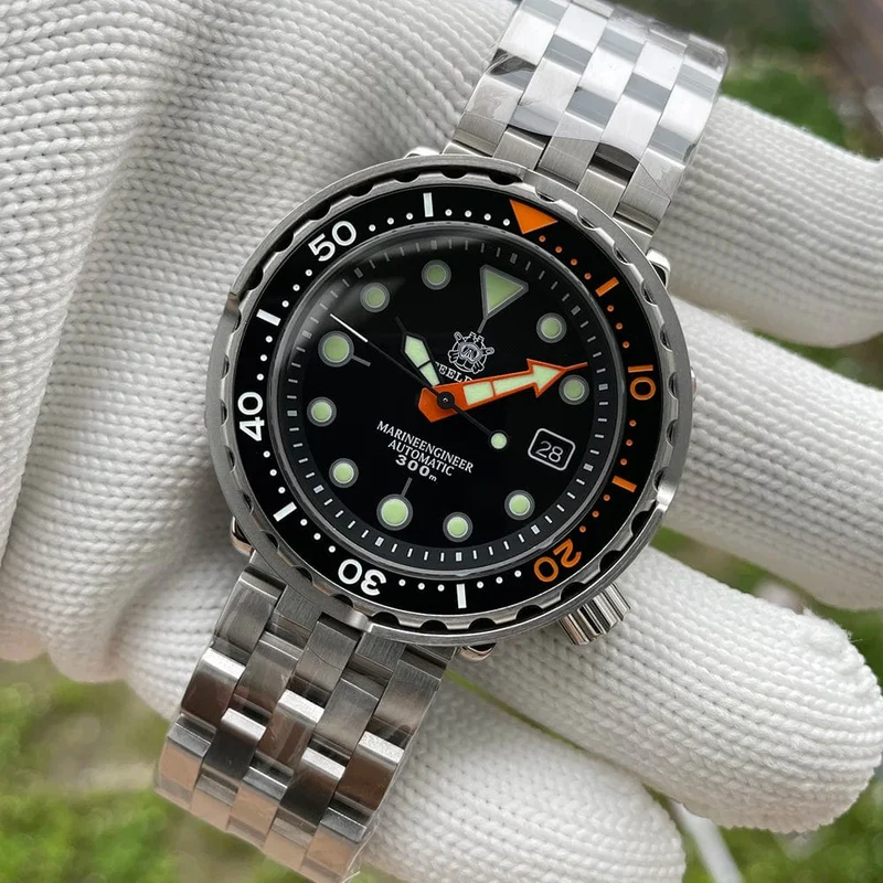 STEELDIVE SD1975C Klassische mechanische Uhr für Männer, mehrfarbig, leuchtend, 30 Bar, wasserdicht, NH35-Uhrwerk, Taucher-Thunfisch-Saphirspiegel
