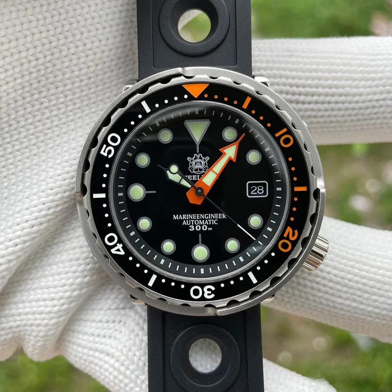 STEELDIVE SD1975C Klassische mechanische Uhr für Männer, mehrfarbig, leuchtend, 30 Bar, wasserdicht, NH35-Uhrwerk, Taucher-Thunfisch-Saphirspiegel