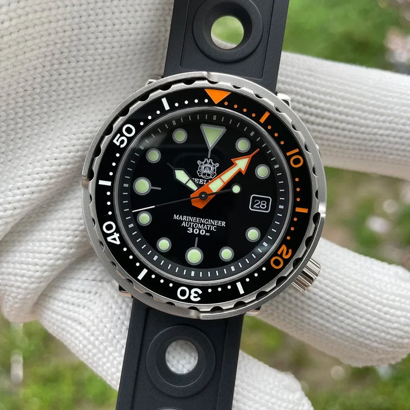 STEELDIVE SD1975C Klassische mechanische Uhr für Männer, mehrfarbig, leuchtend, 30 Bar, wasserdicht, NH35-Uhrwerk, Taucher-Thunfisch-Saphirspiegel