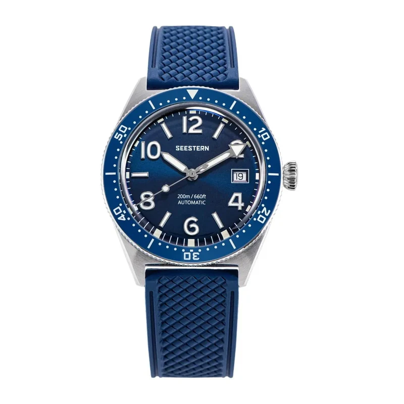SEESTERN Taucheruhr für Herren, automatische mechanische Armbanduhren, Seagul ST2130-Uhrwerk, 20 bar wasserdicht, leuchtendes gewölbtes Glas