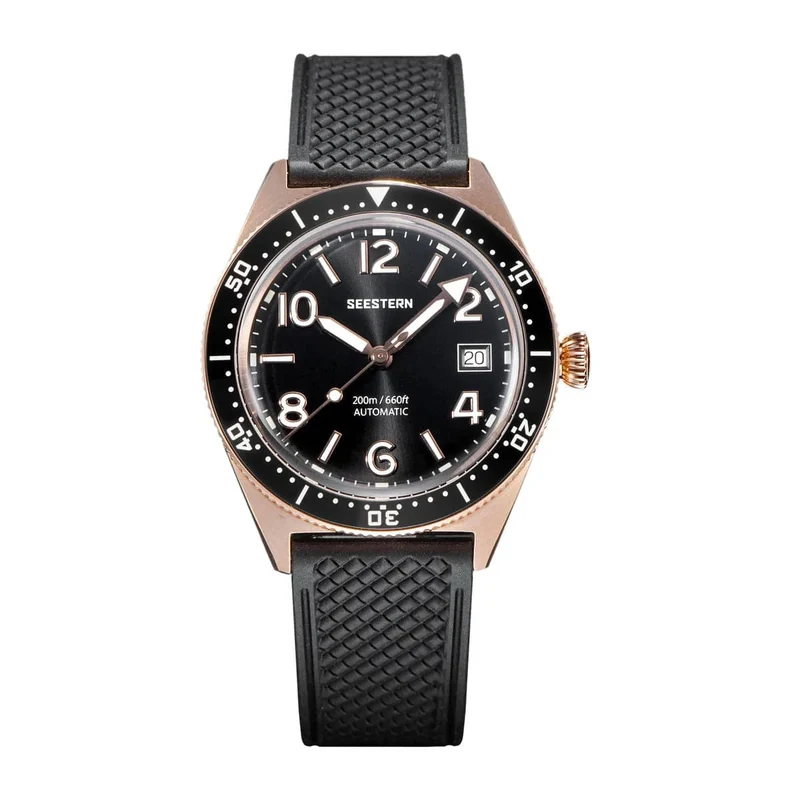 SEESTERN Taucheruhr für Herren, automatische mechanische Armbanduhren, Seagul ST2130-Uhrwerk, 20 bar wasserdicht, leuchtendes gewölbtes Glas
