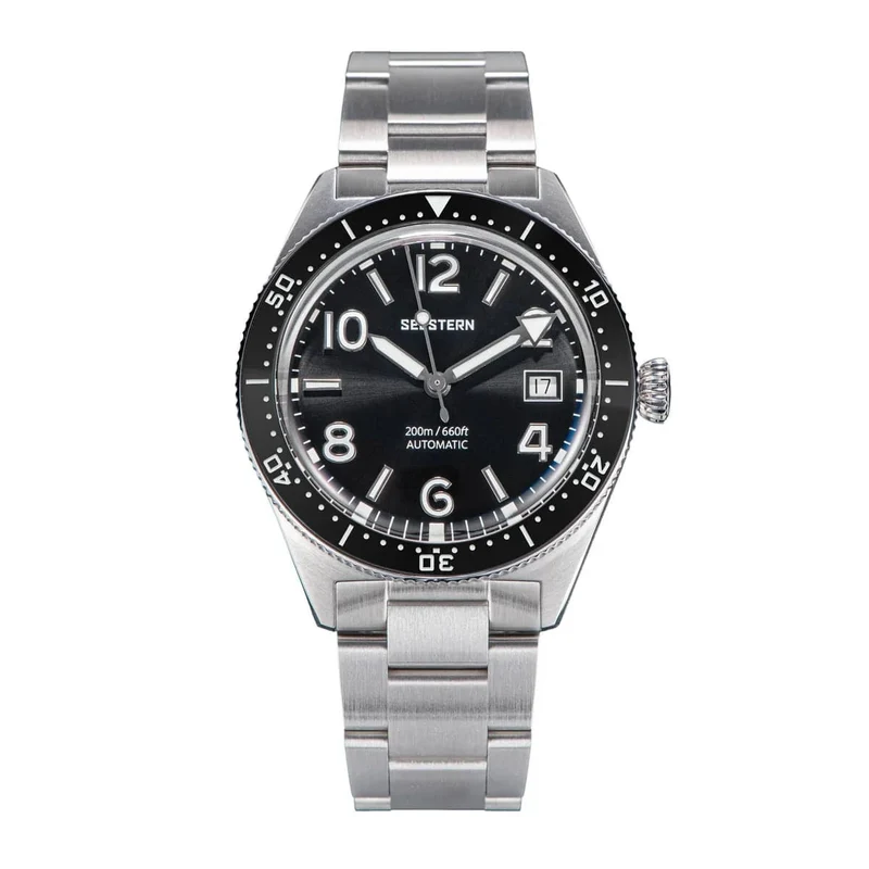SEESTERN Taucheruhr für Herren, automatische mechanische Armbanduhren, Seagul ST2130-Uhrwerk, 20 bar wasserdicht, leuchtendes gewölbtes Glas