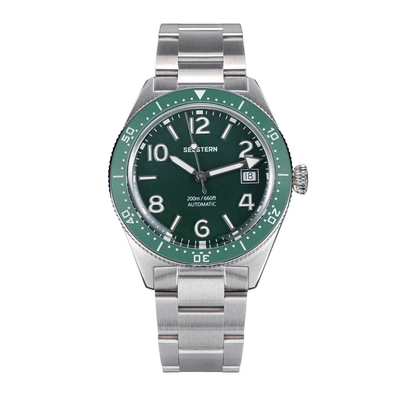 SEESTERN Taucheruhr für Herren, automatische mechanische Armbanduhren, Seagul ST2130-Uhrwerk, 20 bar wasserdicht, leuchtendes gewölbtes Glas