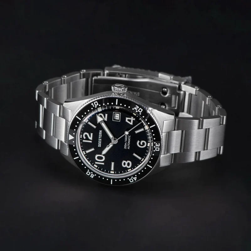 SEESTERN Taucheruhr für Herren, automatische mechanische Armbanduhren, Seagul ST2130-Uhrwerk, 20 bar wasserdicht, leuchtendes gewölbtes Glas