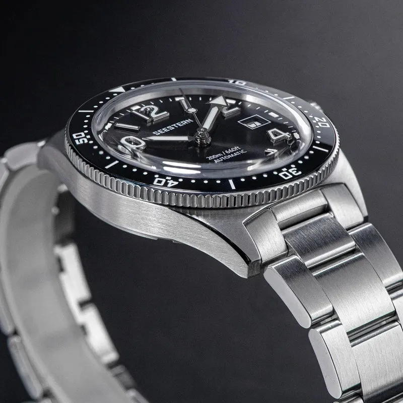 SEESTERN Taucheruhr für Herren, automatische mechanische Armbanduhren, Seagul ST2130-Uhrwerk, 20 bar wasserdicht, leuchtendes gewölbtes Glas