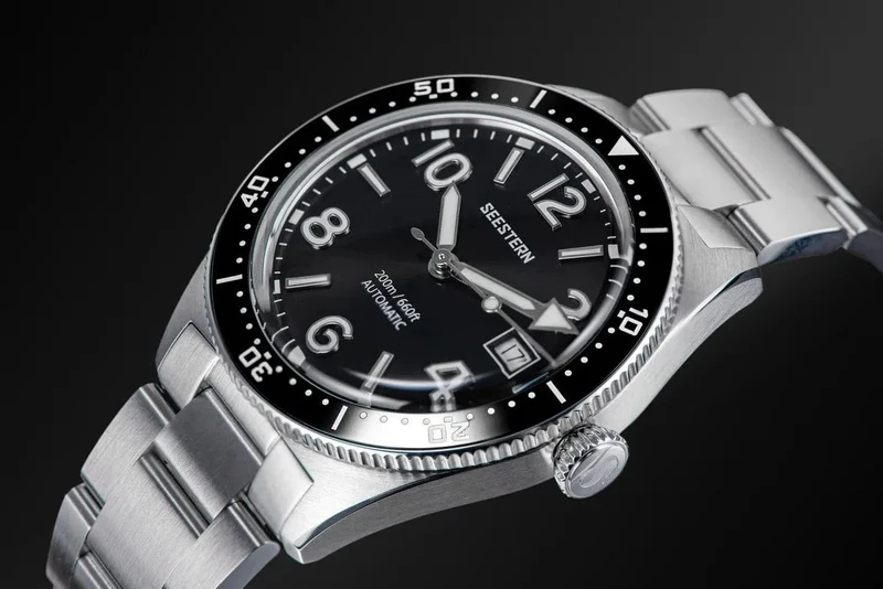 SEESTERN Taucheruhr für Herren, automatische mechanische Armbanduhren, Seagul ST2130-Uhrwerk, 20 bar wasserdicht, leuchtendes gewölbtes Glas