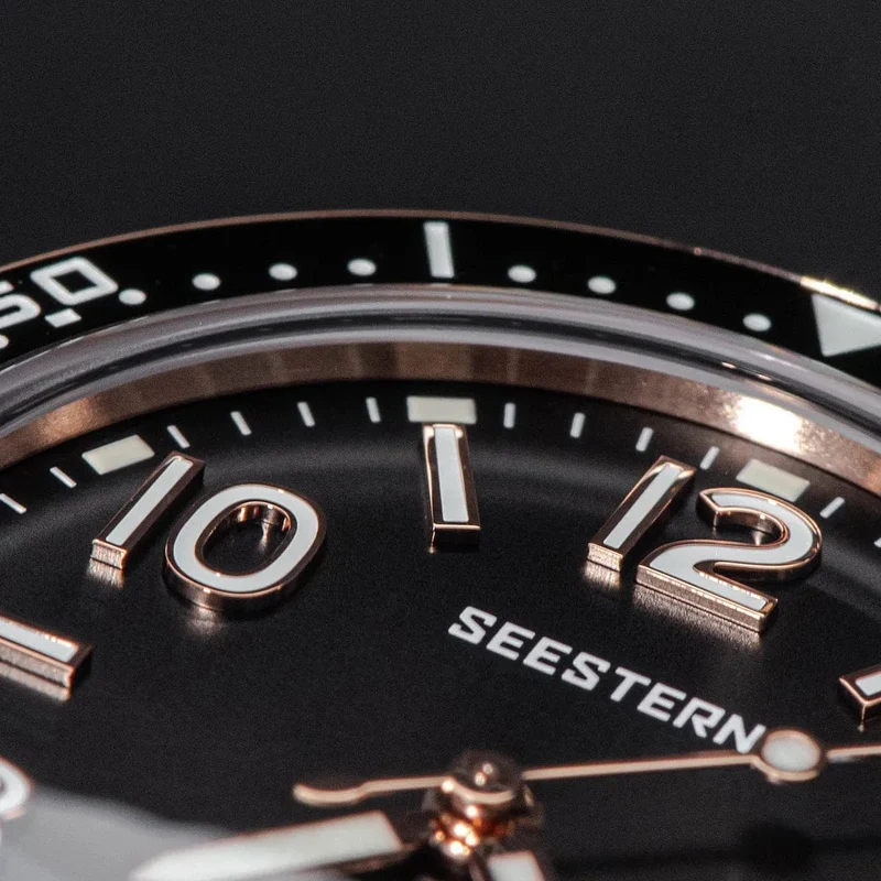 SEESTERN Taucheruhr für Herren, automatische mechanische Armbanduhren, Seagul ST2130-Uhrwerk, 20 bar wasserdicht, leuchtendes gewölbtes Glas