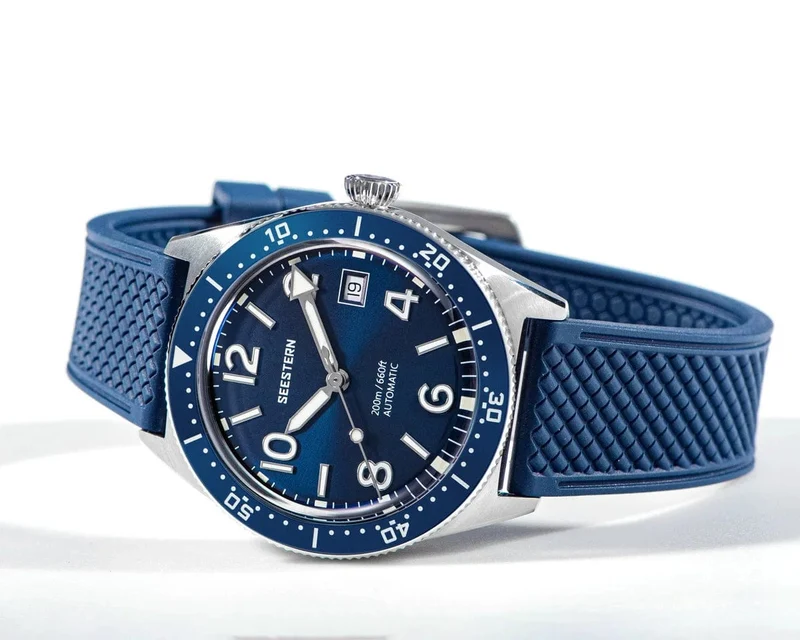 SEESTERN Taucheruhr für Herren, automatische mechanische Armbanduhren, Seagul ST2130-Uhrwerk, 20 bar wasserdicht, leuchtendes gewölbtes Glas