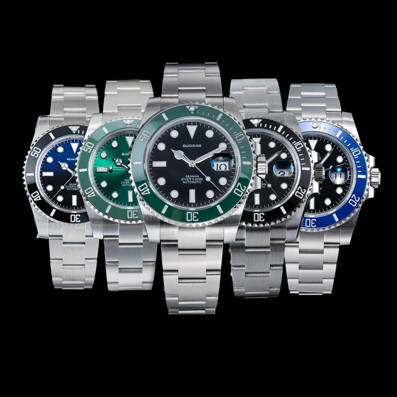 Sugess Diver Water Herrenuhr Ghost Luxus automatische mechanische Uhren Nh35 Uhrwerk Keramiklünette 20ATM Leuchtkalender