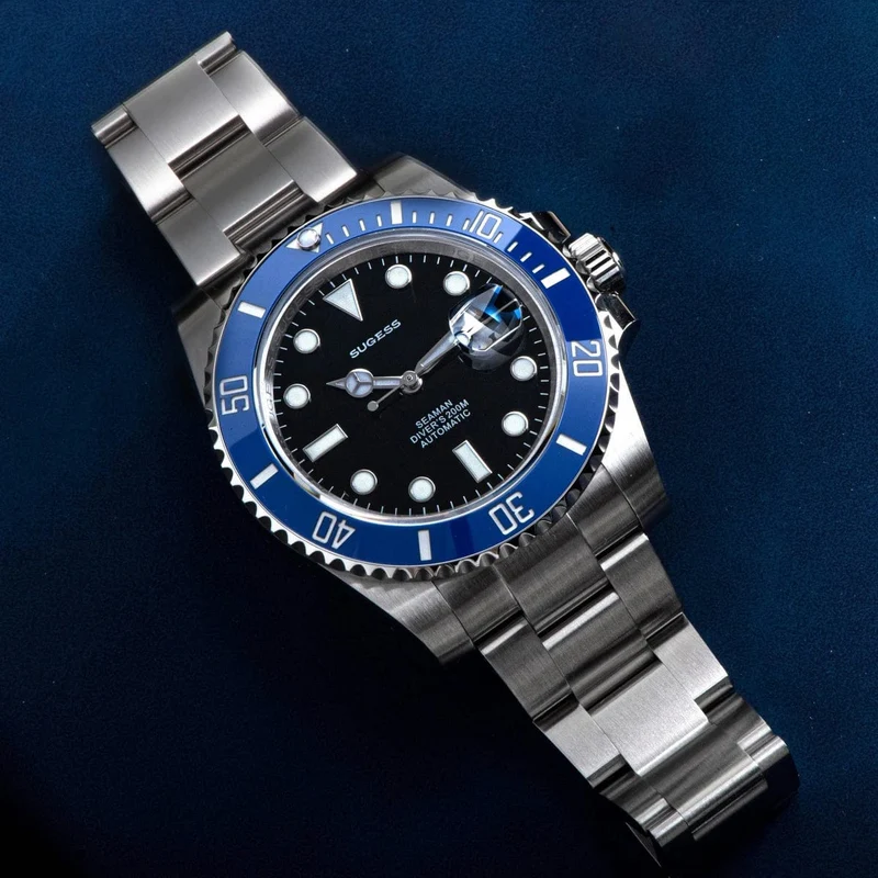 Sugess Diver Water Herrenuhr Ghost Luxus automatische mechanische Uhren Nh35 Uhrwerk Keramiklünette 20ATM Leuchtkalender