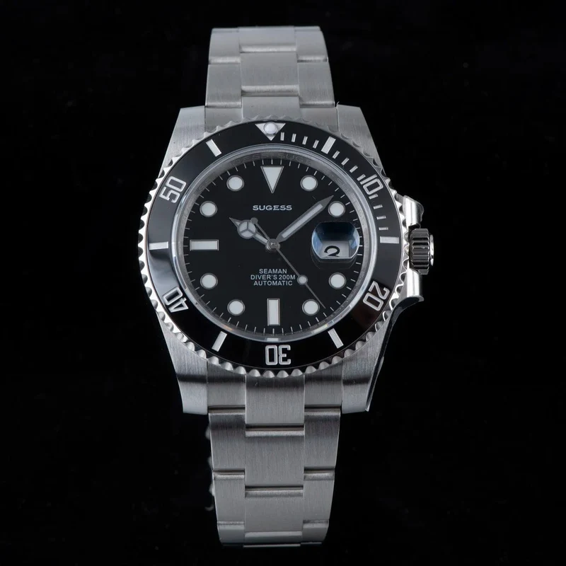 Sugess Diver Water Herrenuhr Ghost Luxus automatische mechanische Uhren Nh35 Uhrwerk Keramiklünette 20ATM Leuchtkalender