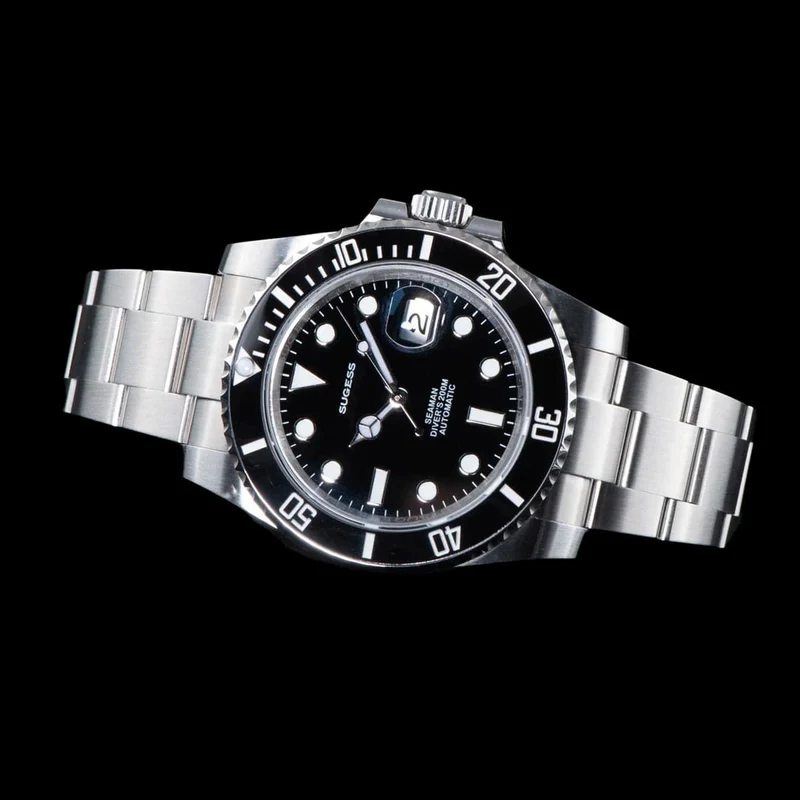Sugess Diver Water Herrenuhr Ghost Luxus automatische mechanische Uhren Nh35 Uhrwerk Keramiklünette 20ATM Leuchtkalender