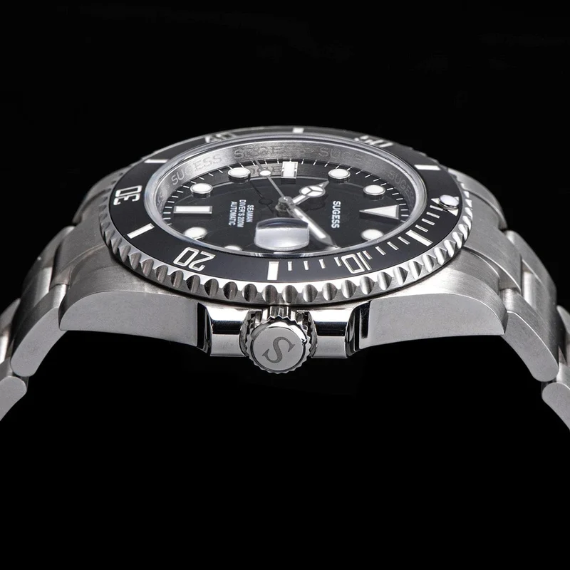 Sugess Diver Water Herrenuhr Ghost Luxus automatische mechanische Uhren Nh35 Uhrwerk Keramiklünette 20ATM Leuchtkalender