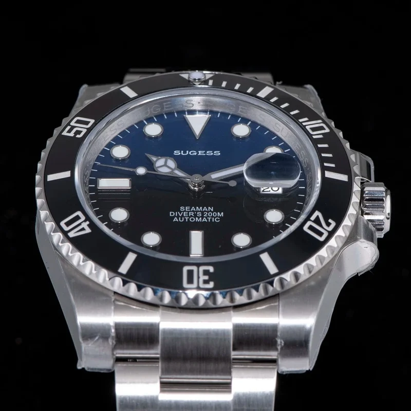 Sugess Diver Water Herrenuhr Ghost Luxus automatische mechanische Uhren Nh35 Uhrwerk Keramiklünette 20ATM Leuchtkalender