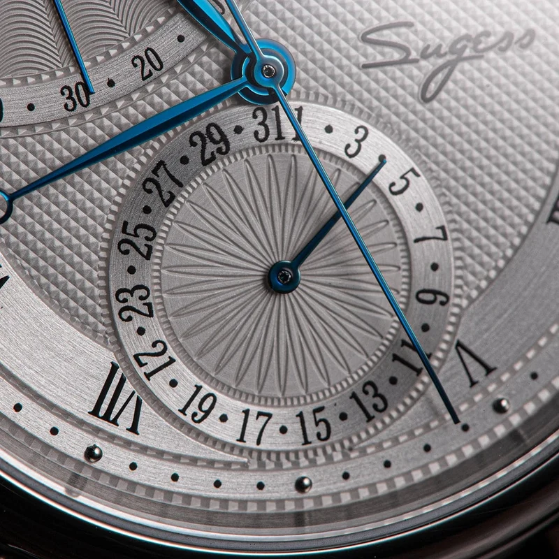 2023 Sugess Herrenuhr, automatisch, mechanisch, Mondphase, Armbanduhr, Gangreserve, Saphir, wasserdicht, Tianjin-Uhrwerk