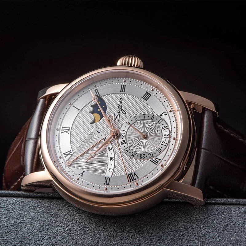 2023 Sugess Herrenuhr, automatisch, mechanisch, Mondphase, Armbanduhr, Gangreserve, Saphir, wasserdicht, Tianjin-Uhrwerk